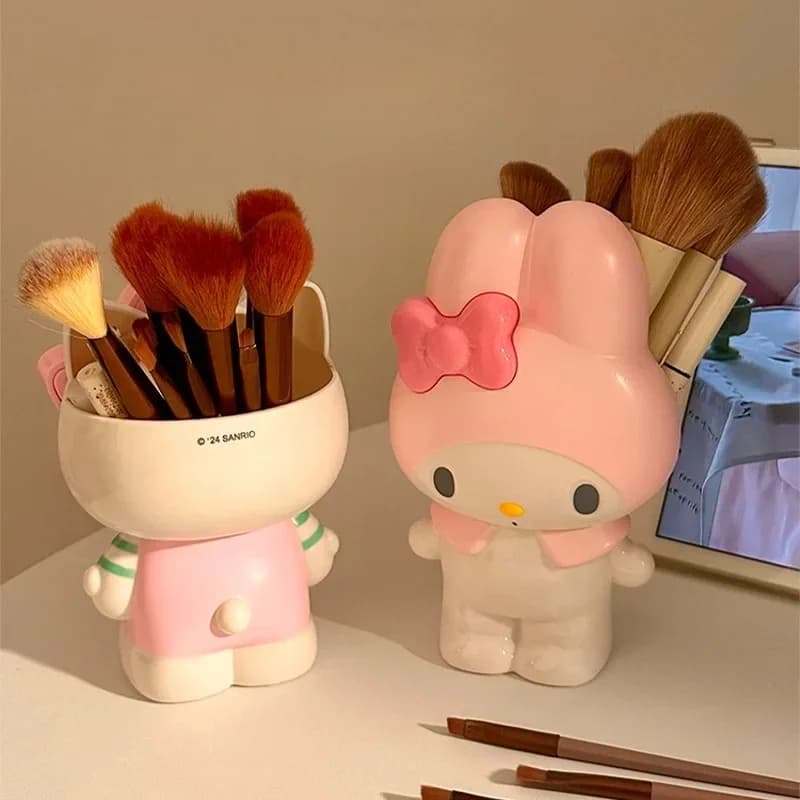 Portapenne Hello Kitty Kuromi, grazioso porta pennelli trucco My Melody, contenitore da scrivania per dormitorio, scatola portaoggetti per l'ingresso, regali