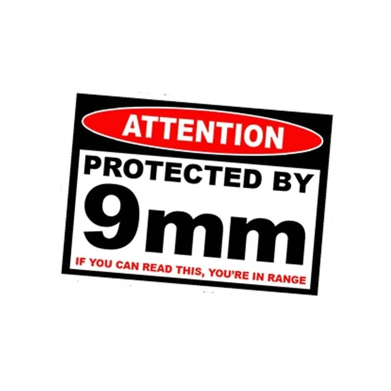 13cm*9.75cm Protected 9 mm Warning Sticker Safe Amendment Car Sticker