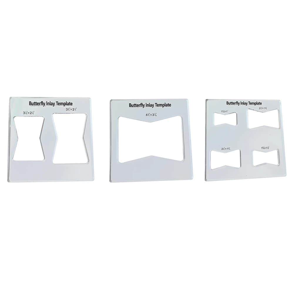 Set di modelli per intarsio a farfalla 6x6 pollici, utensile ausiliario per scanalatura con router, per taglio di scanalature trasparenti e forme a farfalla nel legno, per la lavorazione del legno