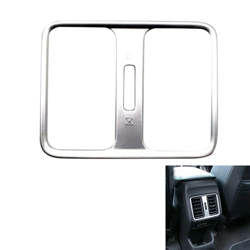 L96A For Honda Vezel HR-V HRV 2021 2022 Interior Car Matte Silver Rear Seat Air Conditioning Vent Cover Trim Decoration