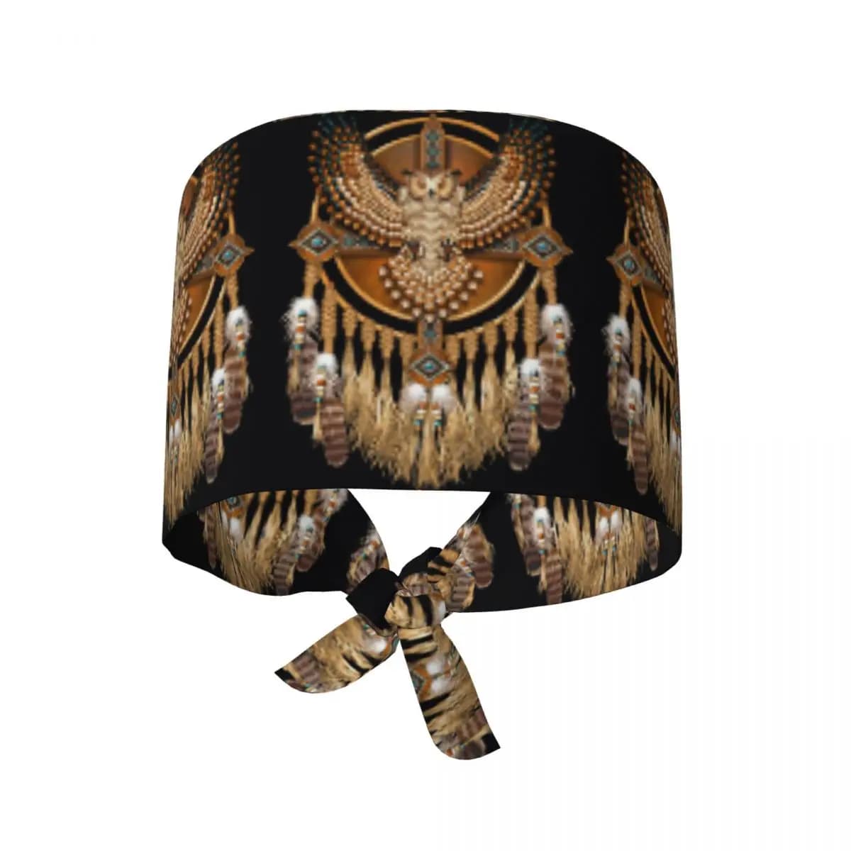 Native Mandala Owl American Scrub Hat Doctor Working Surgical Cap Men Women Adjustable Nursing Caps for Dentist