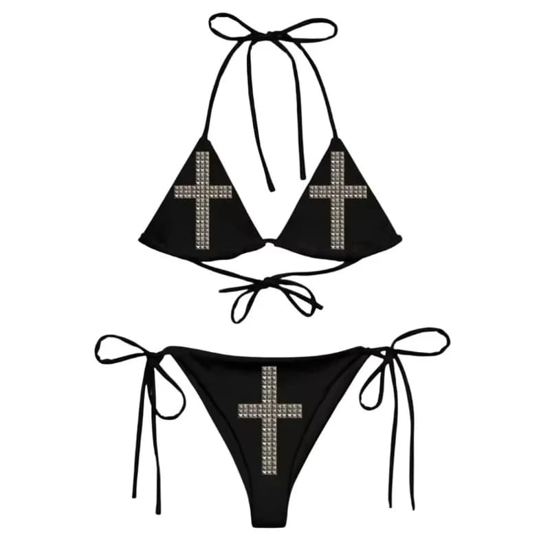 Nuovo Prodotto Transfrontaliero: Bikini Personalizzato da Donna con Laccetti Incrociati, Costume da Bagno Sexy in Stile Europeo e Americano