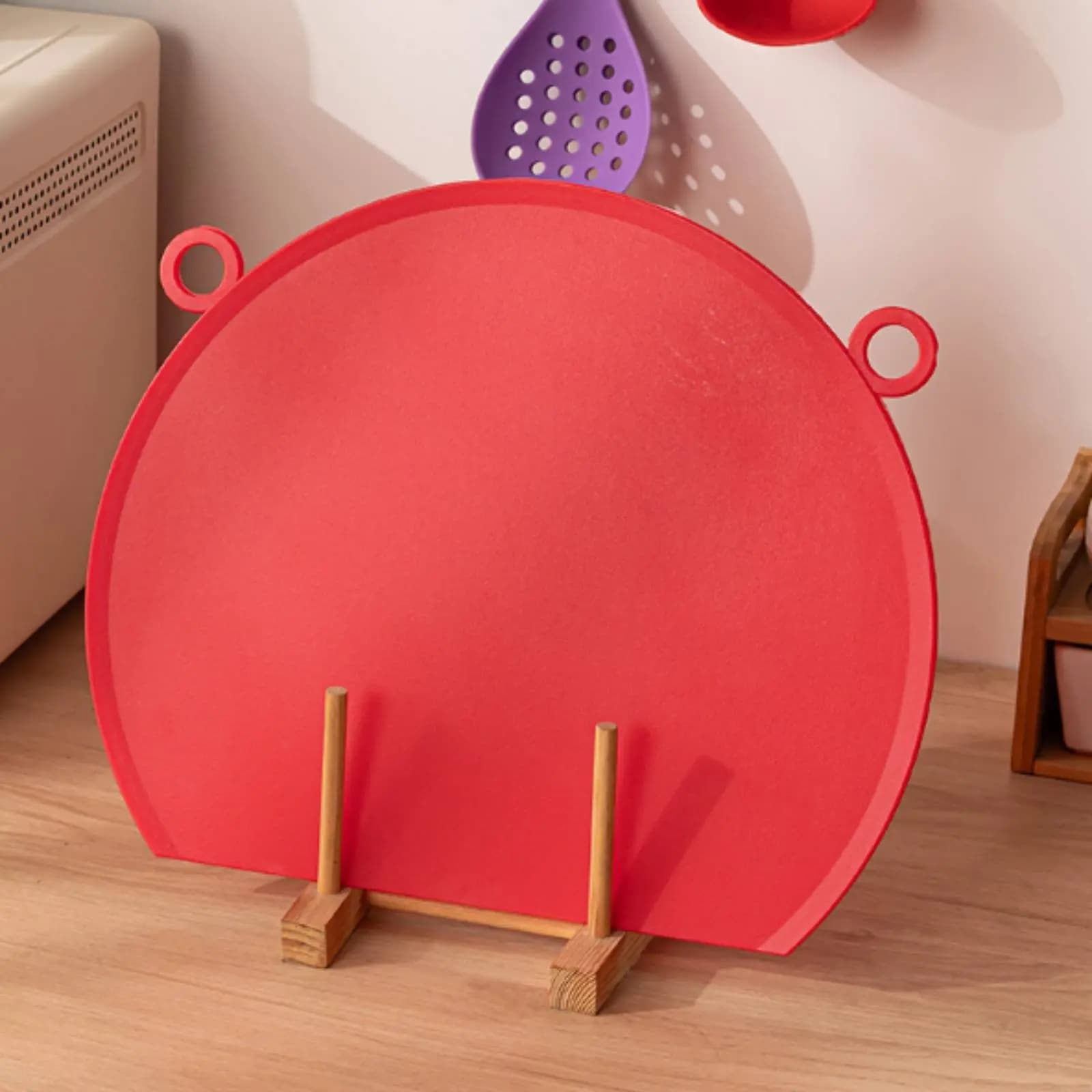 Tagliere a D Resistente alla Muffa con Supporto, Salvaspazio, con Scanalature Profonde per il Succo, per Cucina