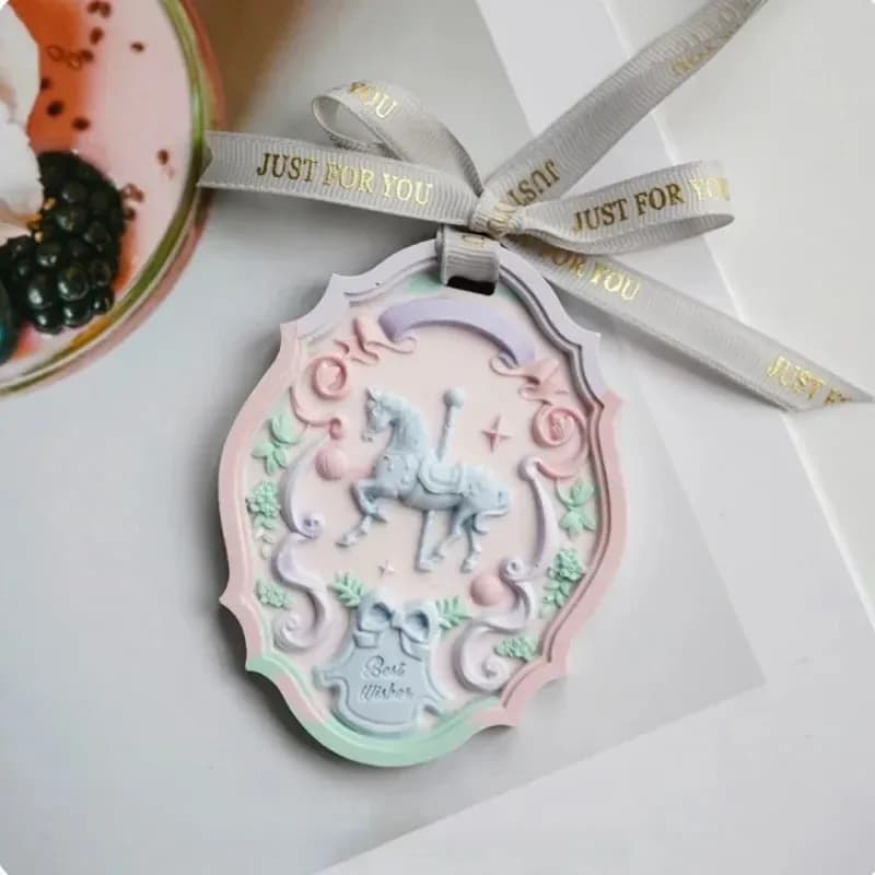 Carousel Pendant Silicone Molds, Aromatherapy Gypsum DIY Hanging Decor Mould, For Epoxy Resin Plaster Craft Valentine's Day Gift