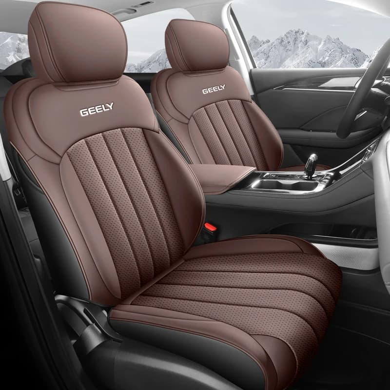 5 Seats Full Wrap Leather Auto Seat Covers Fit 2026 Fifth Generation Geely Emgrand Wearproof Soft Cushion