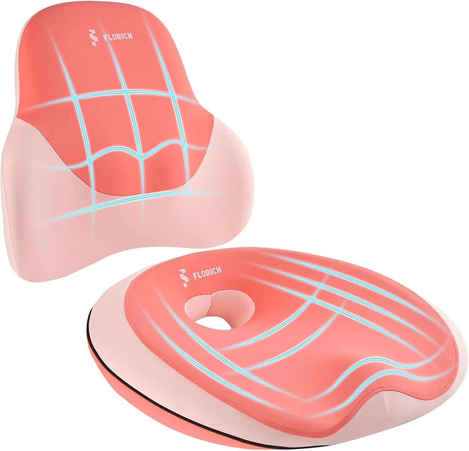 Cuscino per Sedile Auto in Memory Foam con Supporto Lombare per Sollievo del Coccige e Comfort per Lunghi Viaggi