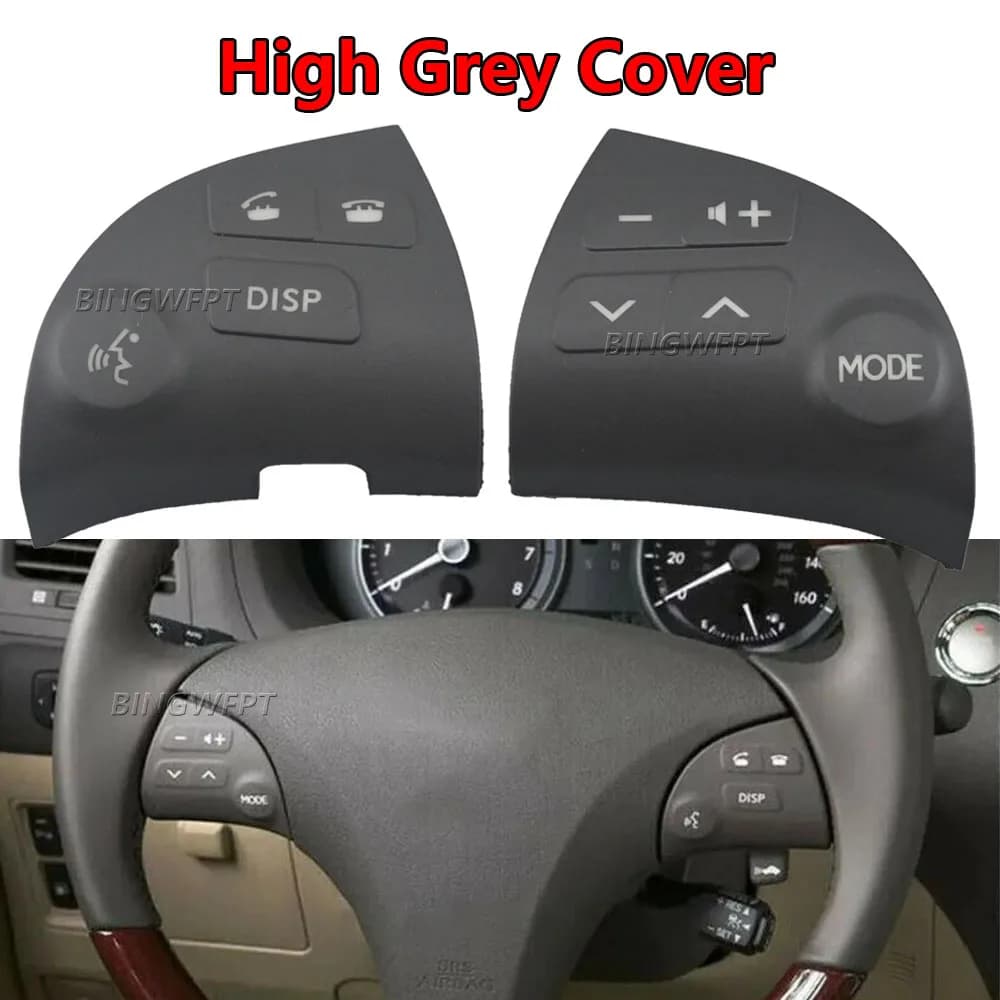 1pair Black / Grey Color High quality ABS Steering Wheel Control Switch Buttons Cover For Lexus ES350 2006-2012