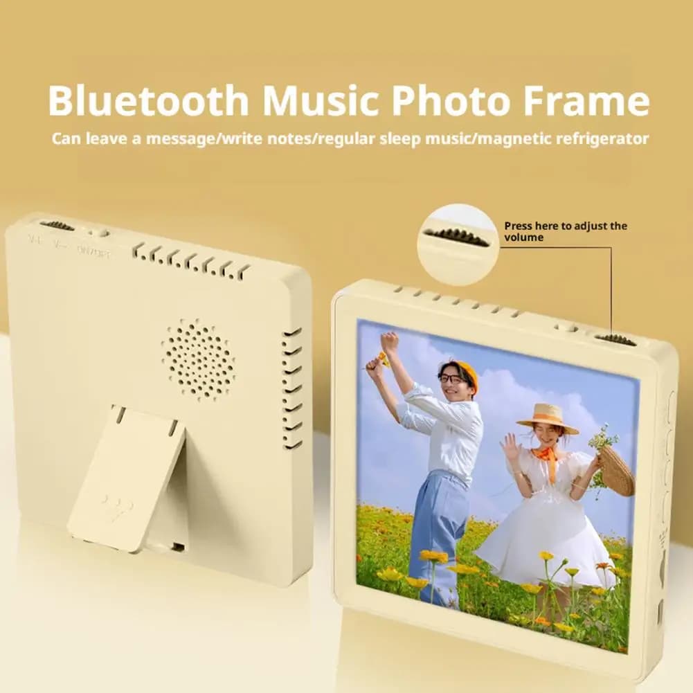 Magnete per frigorifero musicale con foto Cornice musicale Altoparlante Bluetooth Supporto audio musicale personalizzato Registrazione Riproduzione scheda TF