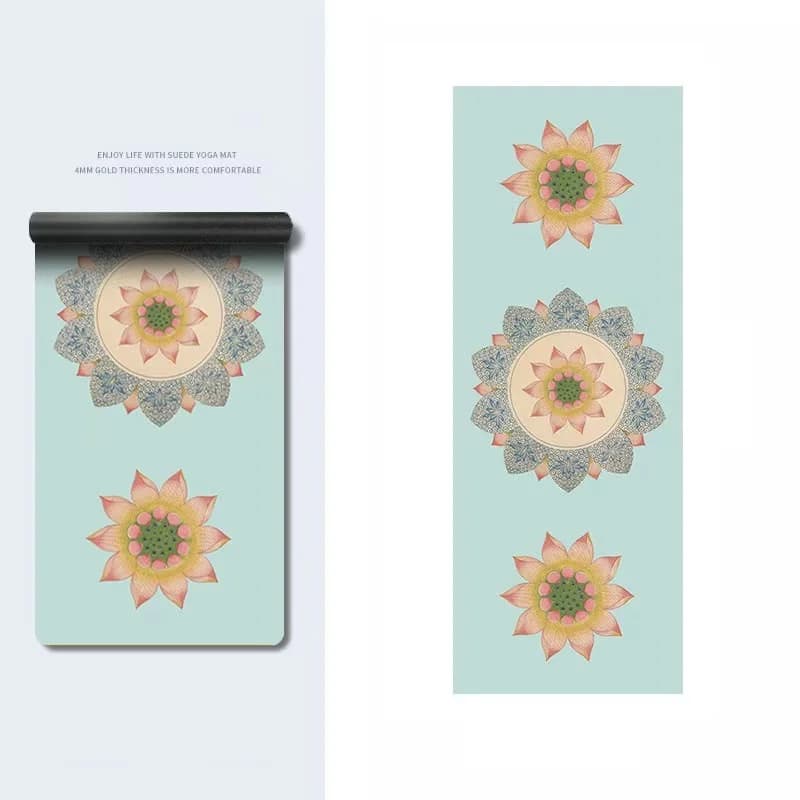 Professional Yoga Mat in Rubber PU Shoe-proof, Sports Mat for Fitness Resistant to wear, Pilates 183cm*68cm*4mm Mat