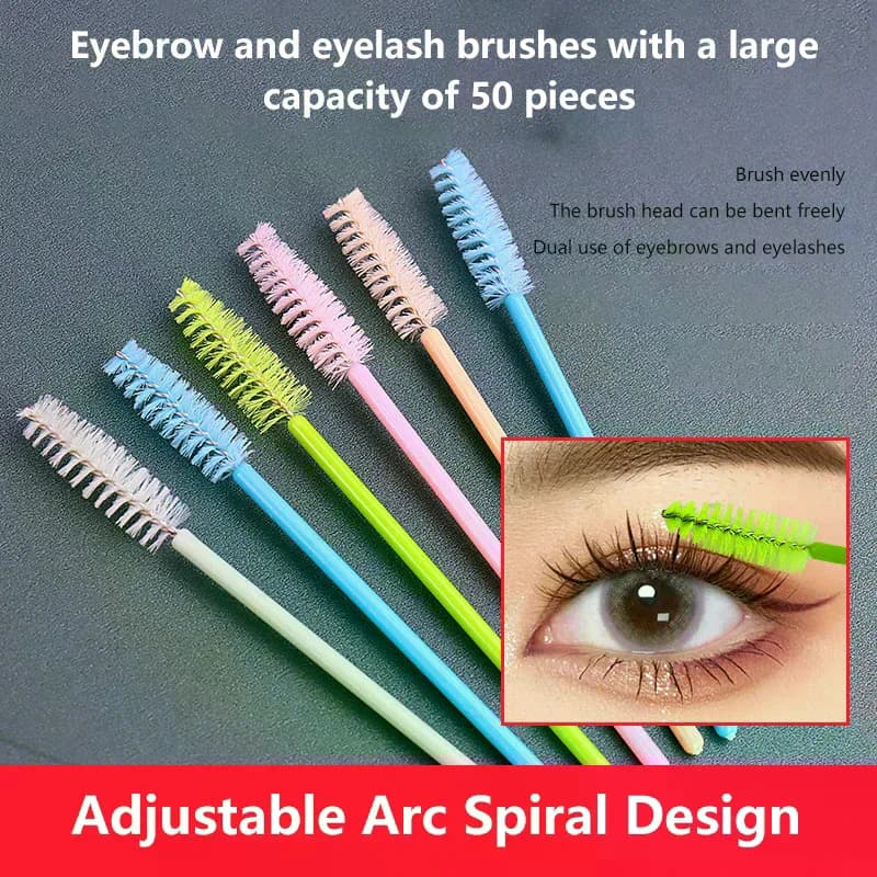 Eyelash Brushes Makeup Brushes Disposable Mascara Wands Applicator Spoolers Eye Lashes Cosmetic Brush Lash Extension Tool 50Pcs