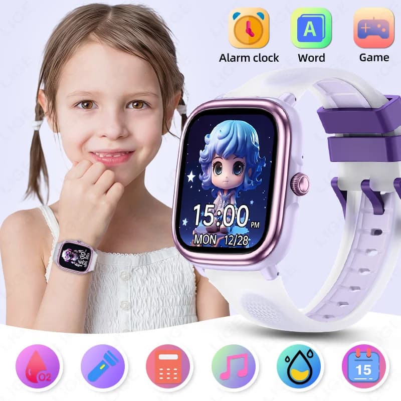 LIGE Studio per bambini Smart Watch Gioco di puzzle Pedometro Sport Health Monitor 1.83 "Touch Screen Orologio da polso Regalo per studenti per bambini