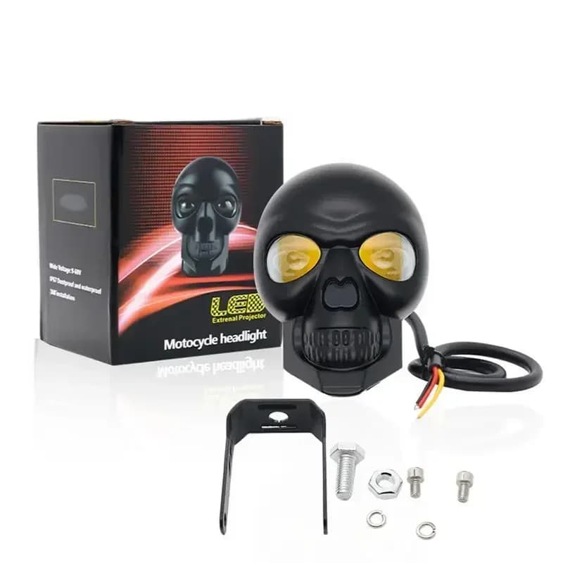 Motorcycle Aluminum Alloy Skull Headlight Skull Skull Motorcycle High Dazzle Lamp for Halloween skull decoration lighthouse