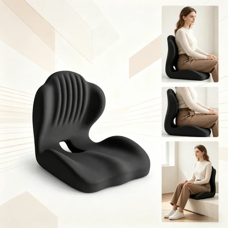 Cuscino Ergonomico in Memory Foam 100% Puro con Supporto Lombare, Imbottitura per Sedia per Alleviare il Dolore al Coccige, per Ufficio, Auto e Gaming