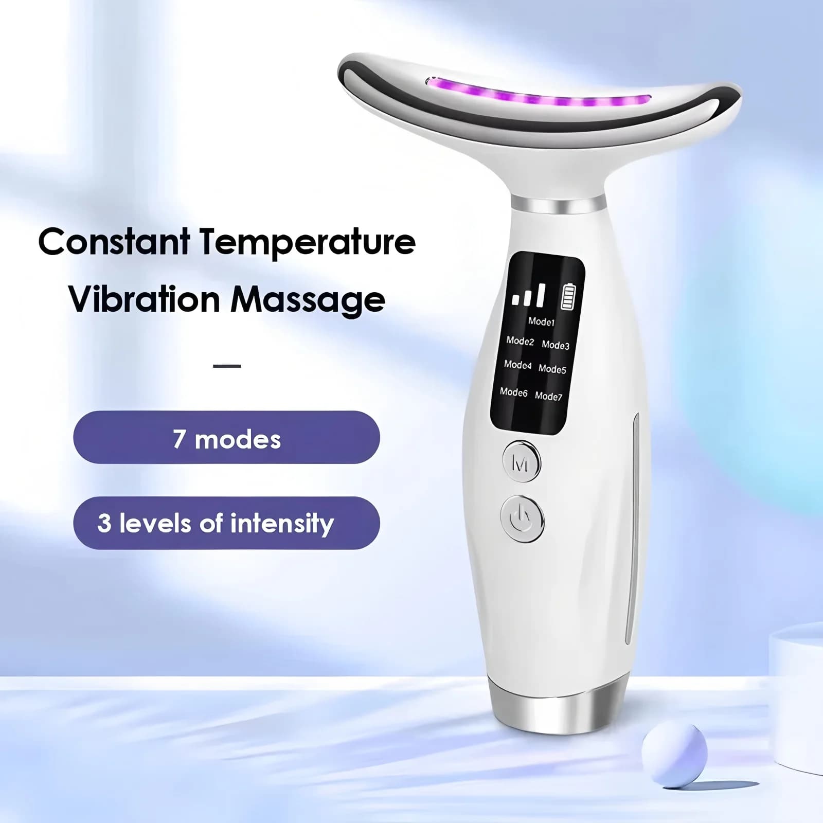 Face and neck lifting device, microcurrent EMS, LED photonic therapy, vibrating facial massager, anti-wrinkles, skin care tools.