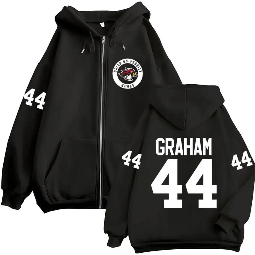 Graham 44 Off Campus TV Series Hockey Briar University Zipper Hoodies Men Clothing Casual Long Sleeves Zip Up Sweatshirts Jacket