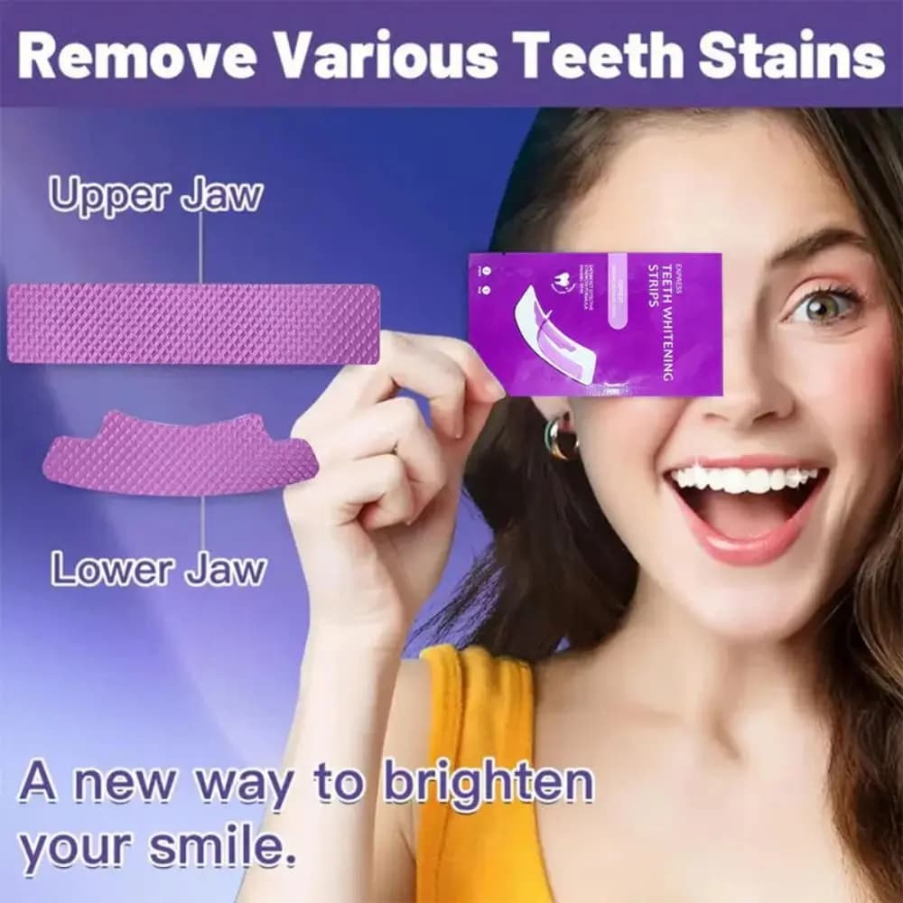 7D Whitening Strips to Remove Yellowing, Purple Strips for Bright Tooths, Teeth Whitening Tools