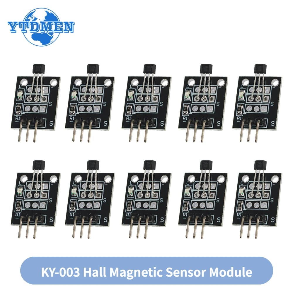 Modulo sensore magnetico Hall standard KY-003 da 10 pezzi per kit di avviamento fai da te per auto intelligenti Arduino AVR