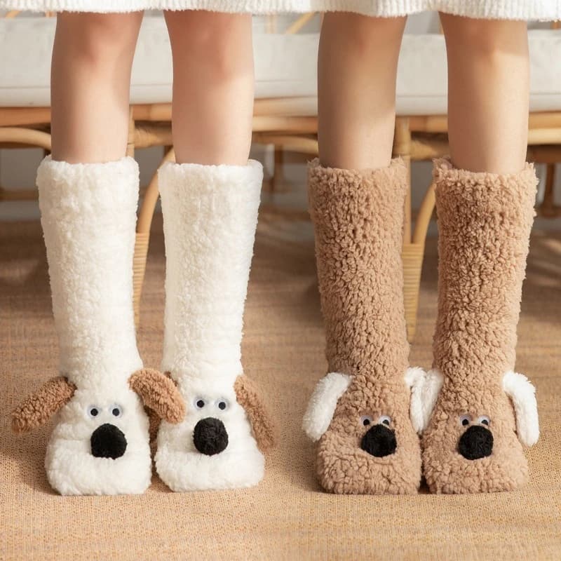 2024 nuovi calzini da pavimento donna autunno e inverno velluto corallo calzini in pile sonno pantofole da casa calzini da neve regalo di Natale calzino da tappeto