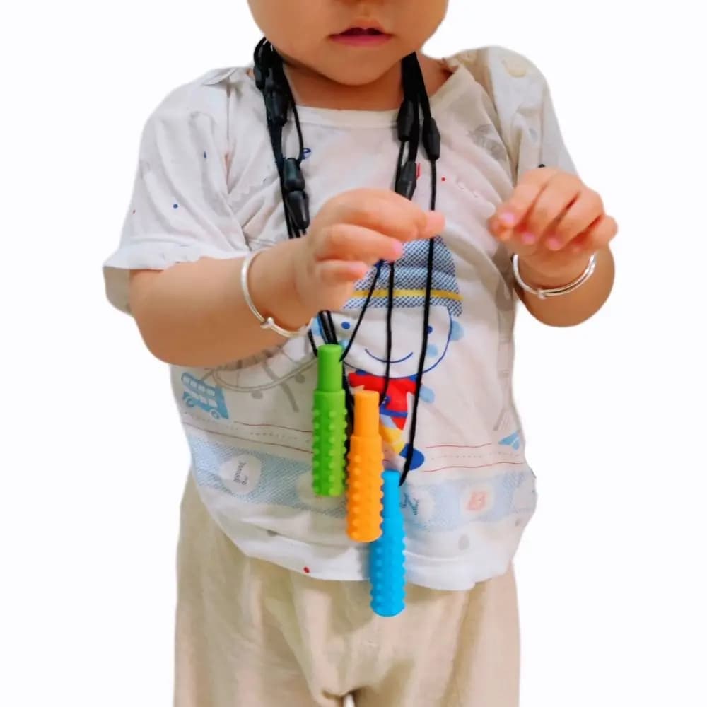Creativo Bambino Sensoriale Masticare Collane Bambini Autismo ADHD Mordere Sensoriale Masticare Dentizione Giocattoli Cura Del Bambino Ciuccio Ciondolo