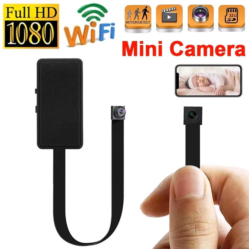 Mini WiFi Camera HD 1080P Fai-da-Te, Portable Video Recorder, Micro P2P Wireless Camera with Loop Registration and Remote View