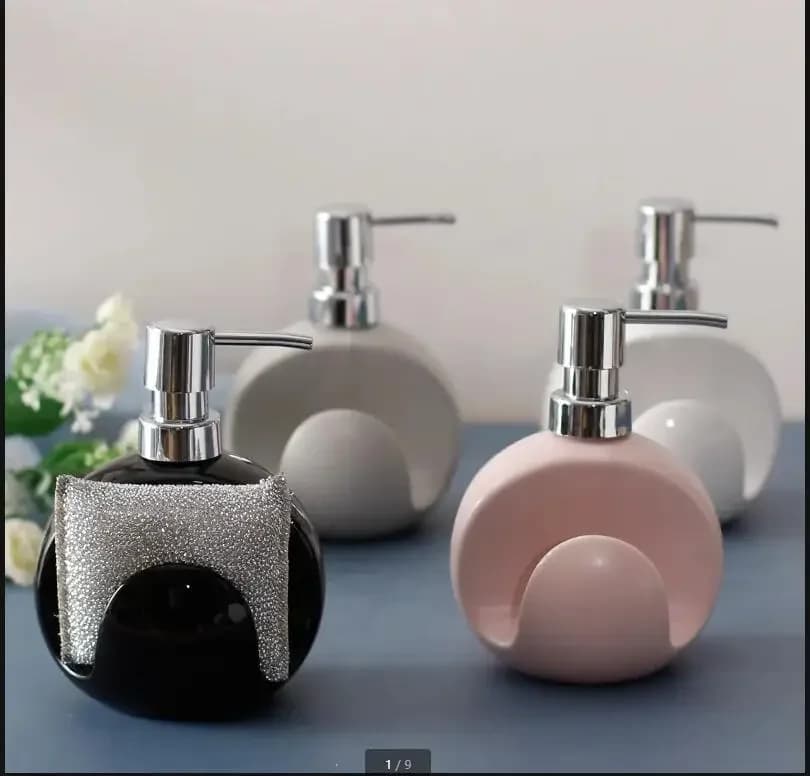 Ceramic Lotion Bottle Soap Dispenser Dual Purpose Bottle Sponge Seat Hand Sanitizer Bottle Bathroom Supplies Home Accessories
