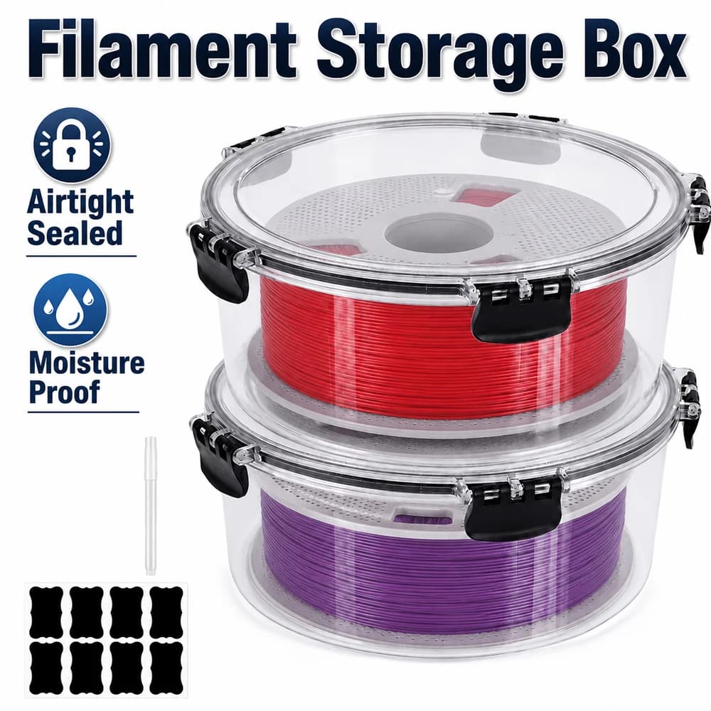 1/2Pack Filament Storage Box for 3D Printer Filament Airtight Sealed Container Portable Moisture Proof Case for PLA PETG TPU