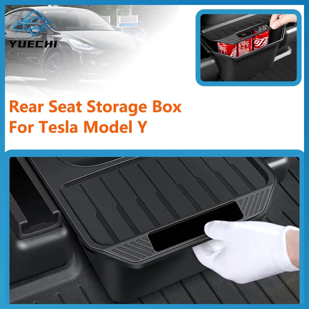 Scatola portaoggetti per sedile posteriore per Tesla Model Y Juniper 2021-Organizer Contenitori per console centrale Sedile posteriore Bidone della spazzatura Accessori per la spazzatura