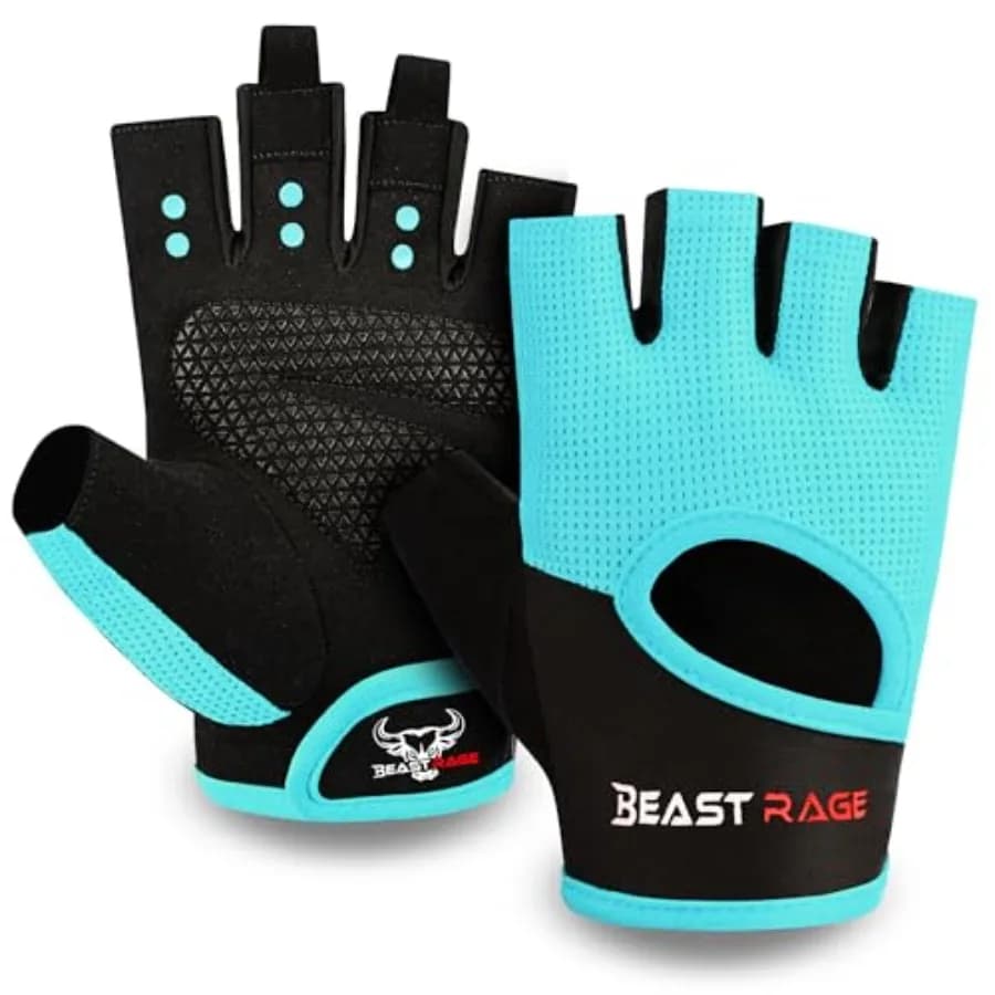 Workout Gloves for Men and Women - Fingerless Gym Gloves with Palm Protection, Breathable and Lightweight for Weightlifting, Cy