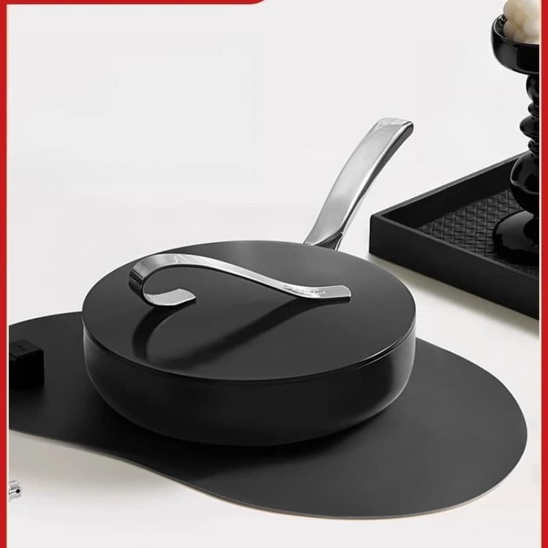 Modern deep non-stick pan, home vegetable pan, multifunctional pan for steaks