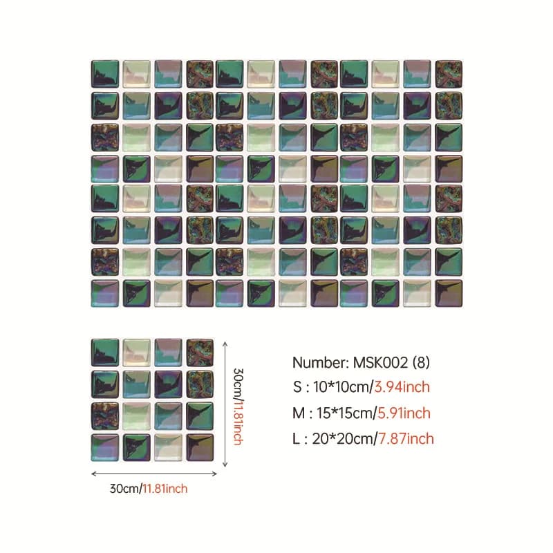 Adesivi murali elettrostatici 20x20 cm (10 pezzi), riutilizzabili non adesivi per porte di armadietti a specchio da bagno - Soluzioni domestiche per noleggiatori