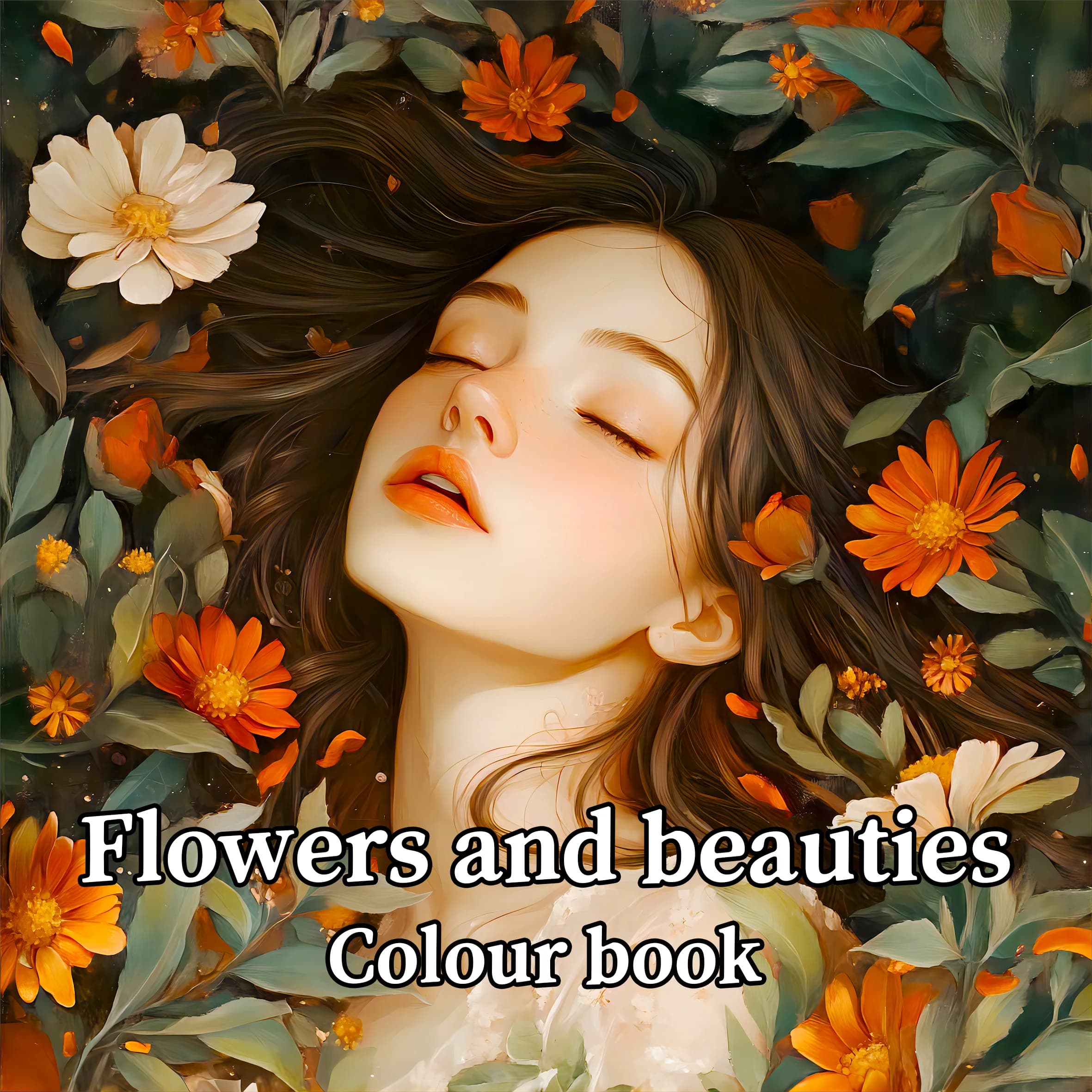 Bview Art Adult & Kids Stress Relief Coloring Book with Flowers and Beautiful Women Themes Drawing Painting Art