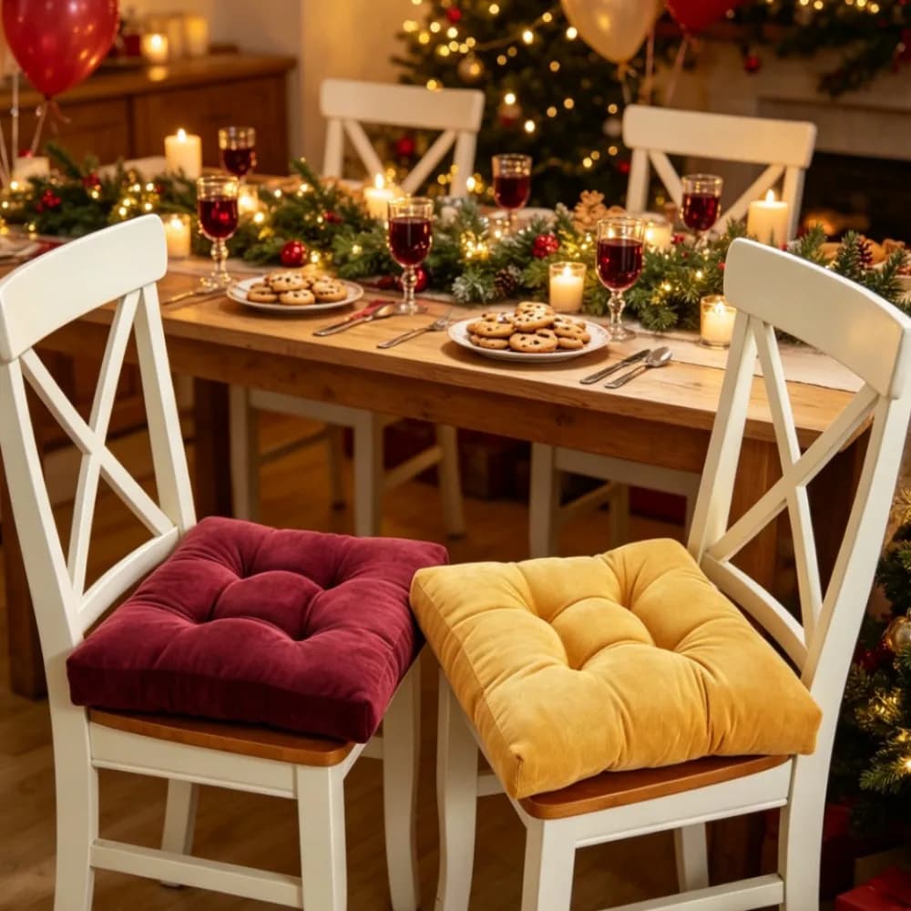 Christmas Chair Seat Cushion Tufted Corduroy Meditation Floor Seating Pillow Large Square Cushion for Adults Outdoor Yoga Tatami