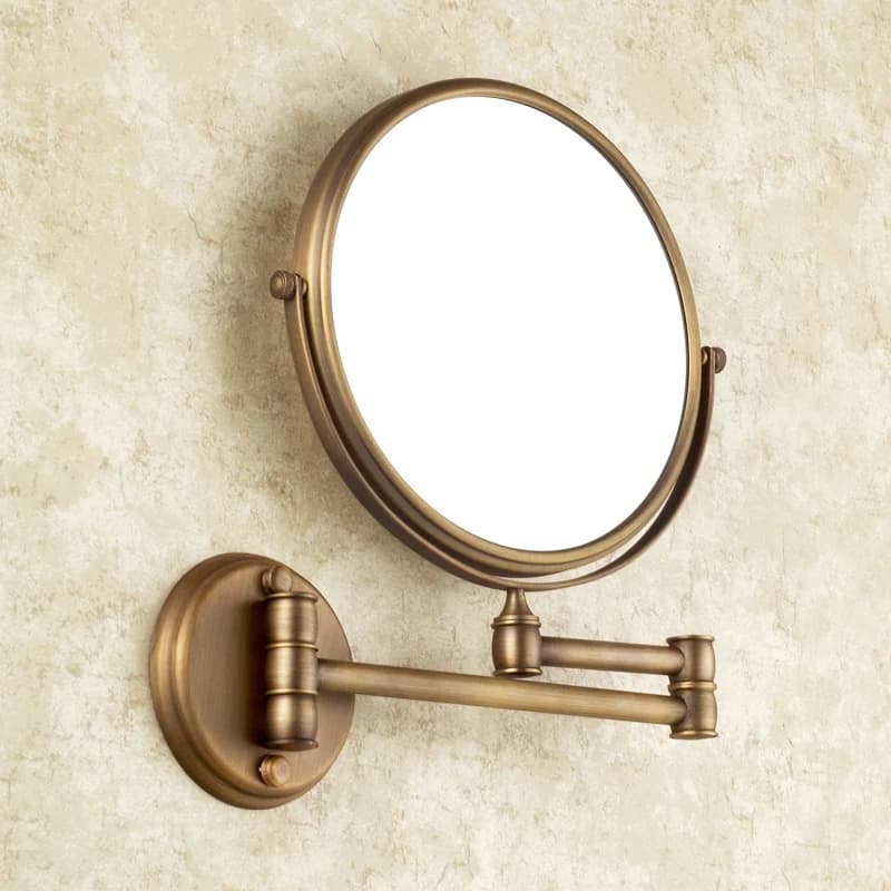Specchio per il trucco del bagno Specchio pieghevole per la bellezza del bagno Specchio telescopico antico bifacciale per appendere la parete del bagno