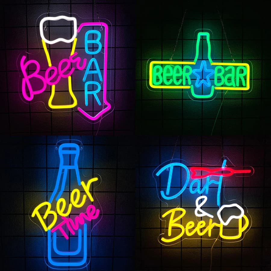 Insegna al neon Beer Time per decorazioni da parete, insegna luminosa per decorazioni da bar, discoteca, man cave, feste, regalo per amici, amanti della birra