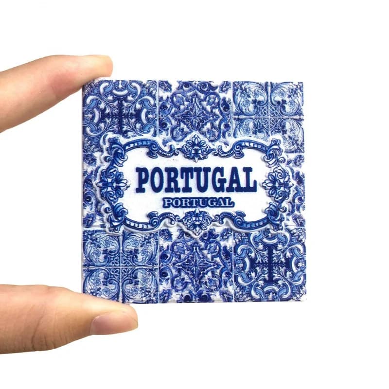 Magnete per frigorifero con piastrelle portoghesi, souvenir da viaggio in stile Ins, adesivo magnetico 3D