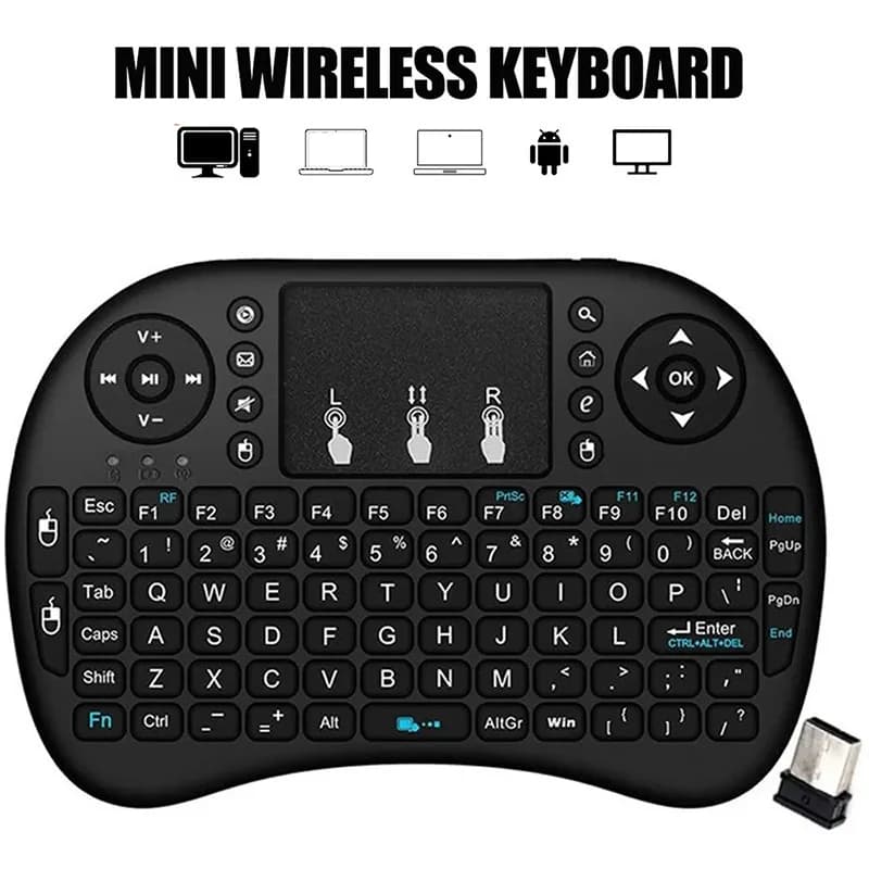 Mini tastiera Bluetooth senza fili 2.4GHz Dual Mode Mouse portatile Touchpad Telecomando per TV Box Laptop digitali Proiettore PC