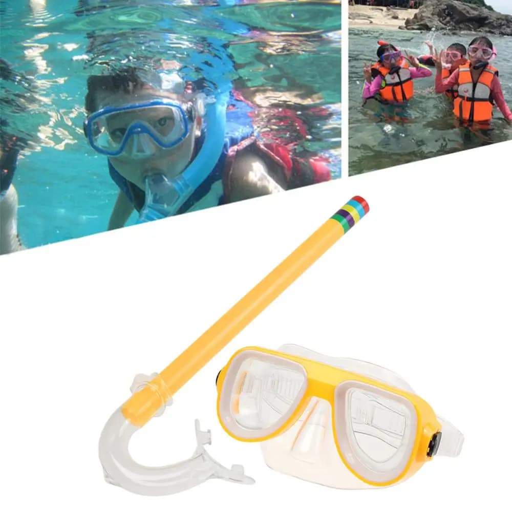 Set Pratico di Maschera e Boccaglio per Nuoto e Sport Acquatici, Attrezzatura per Snorkeling per Bambini, Occhialini da Immersione, Maschera per Immersioni Subacquee