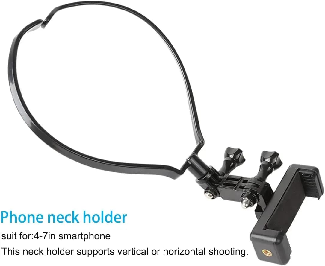 Neck Support for GoPro DJI Osmo 360 Action 5Pro 4 3 POV/Vlog Smartphone Selfie Neck Support and Phone Camera Accessories