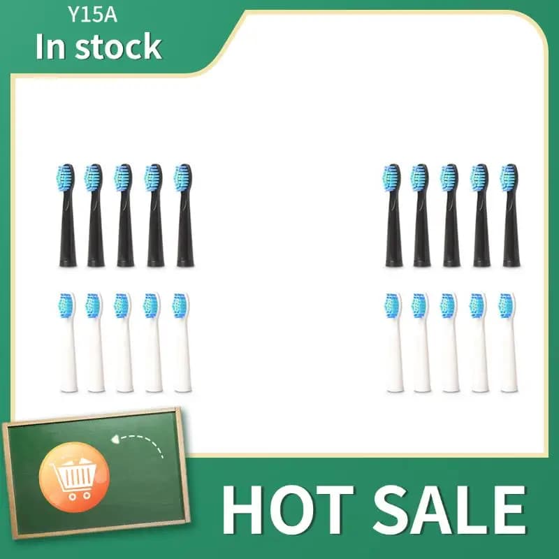 Y15A 20PCS Testine per spazzolino elettrico per Fairywill FW-507/508/551/917/959,FW-D1/FW-D3/FW-D7/FW-D8