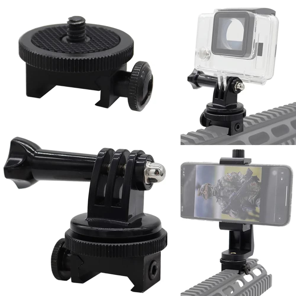 Support for sports camera for mobile phone with mounting on 20 mm Picatinny guide for mobile phones Iphone Sports Camera Gopro