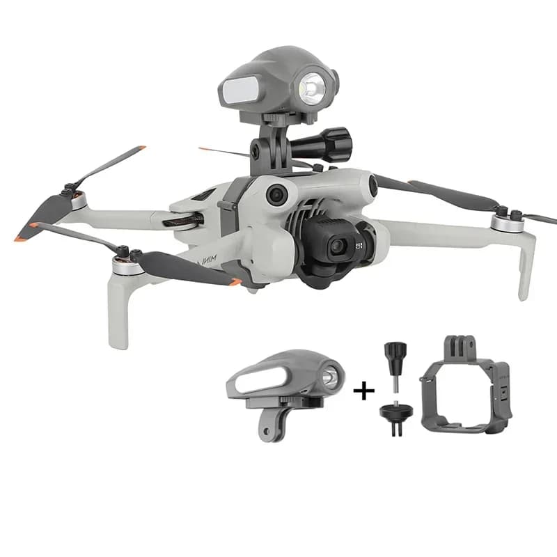 For DJI Mini 4 Pro Multifunctional adapter Expansion bracket for mounting and night light for GoPro/DJI Action 4/3/Insta360 camera drone