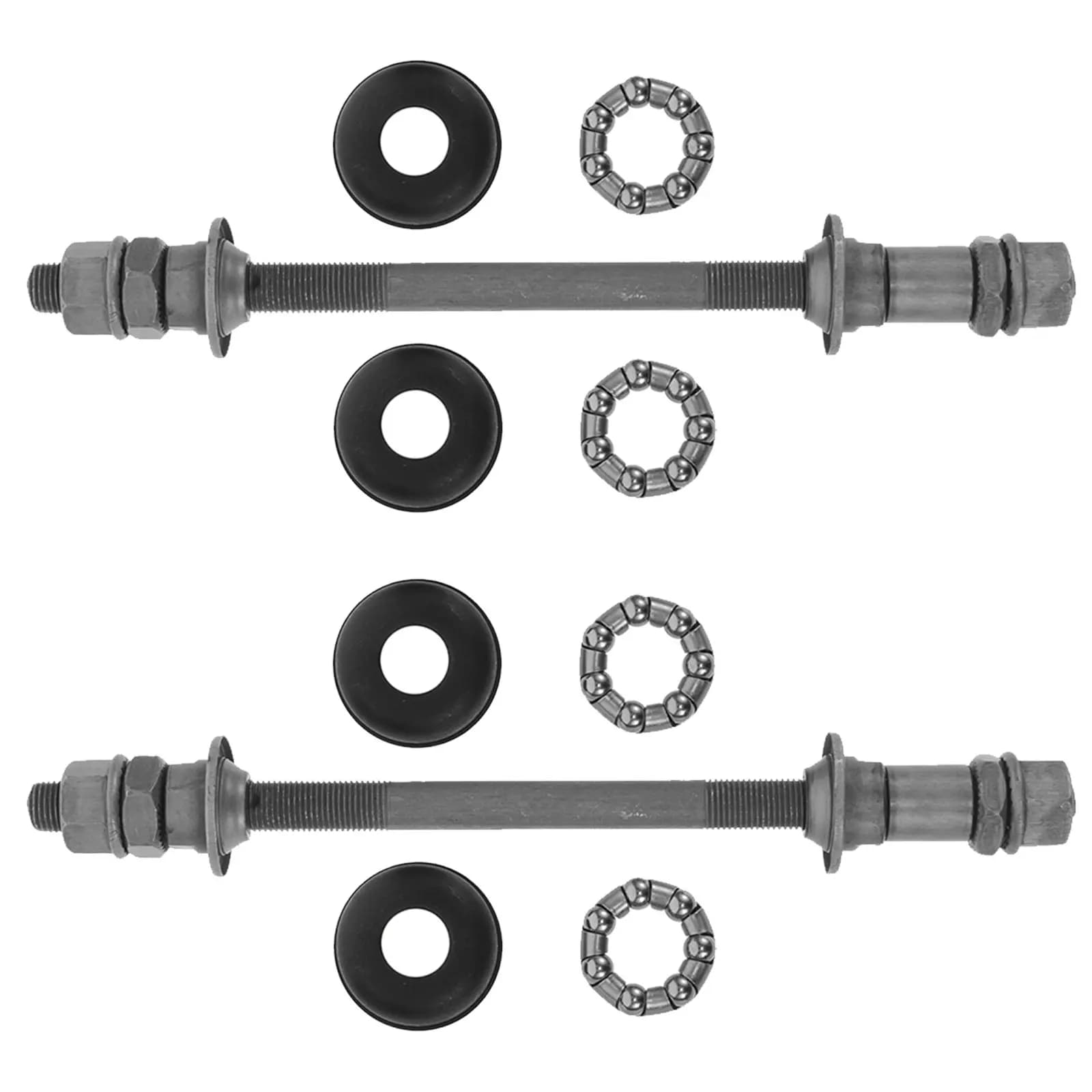 2 Set di Assi per Mozzo Bicicletta 140mm, Durata Migliorata, Albero di Ricambio per Ruota Anteriore per Mountain Bike, Parti di Riparazione a Sgancio Rapido