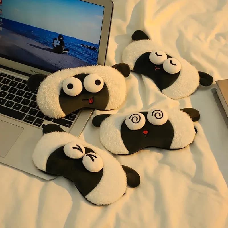Maschera per gli occhi divertente con agnello simpatico cartone animato per dormire, maschera per gli occhi speciale per dormire per ragazze, regalo per la protezione degli occhi
