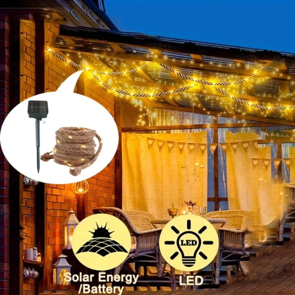 Lampada Solare a Corda Innovativa con 8 Modalità di Illuminazione, Luce LED a Filo di Rame, Decorazione per Esterni