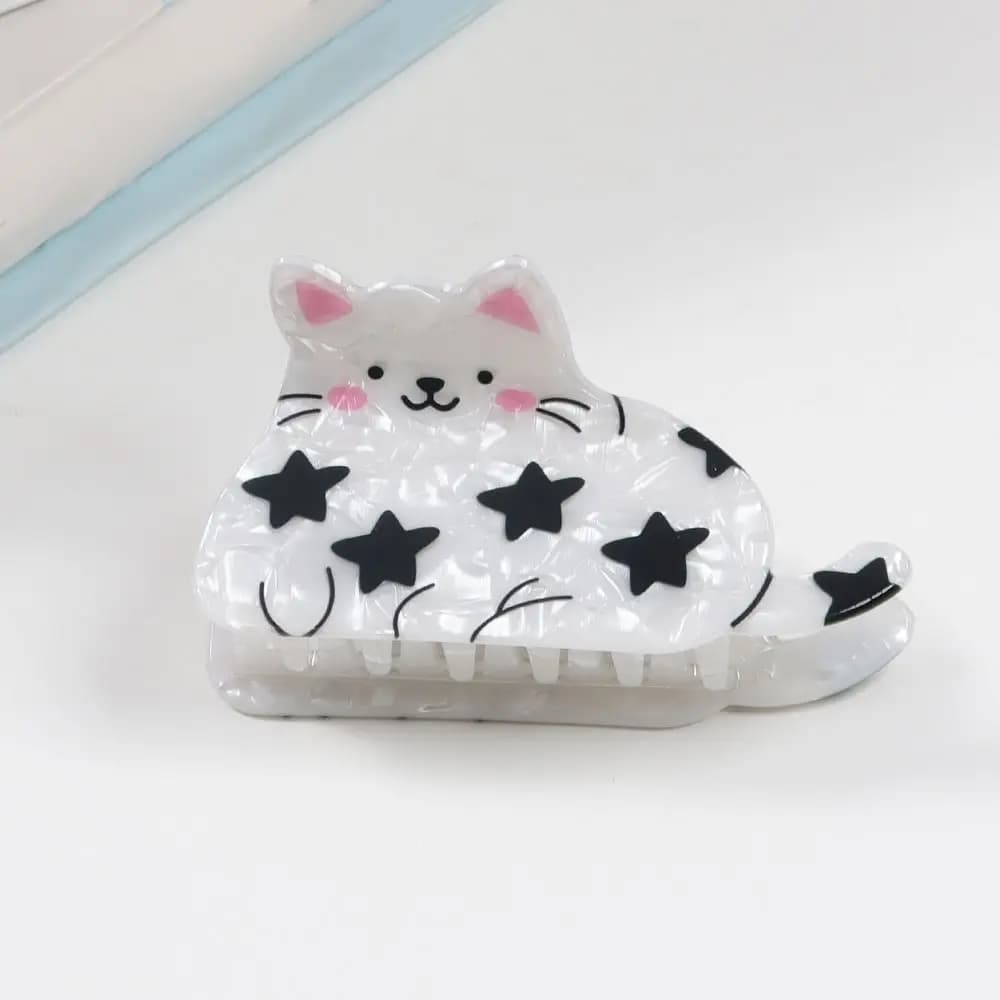 Star Cat Hair Claw, Cute Girl Back Head Updo Clip