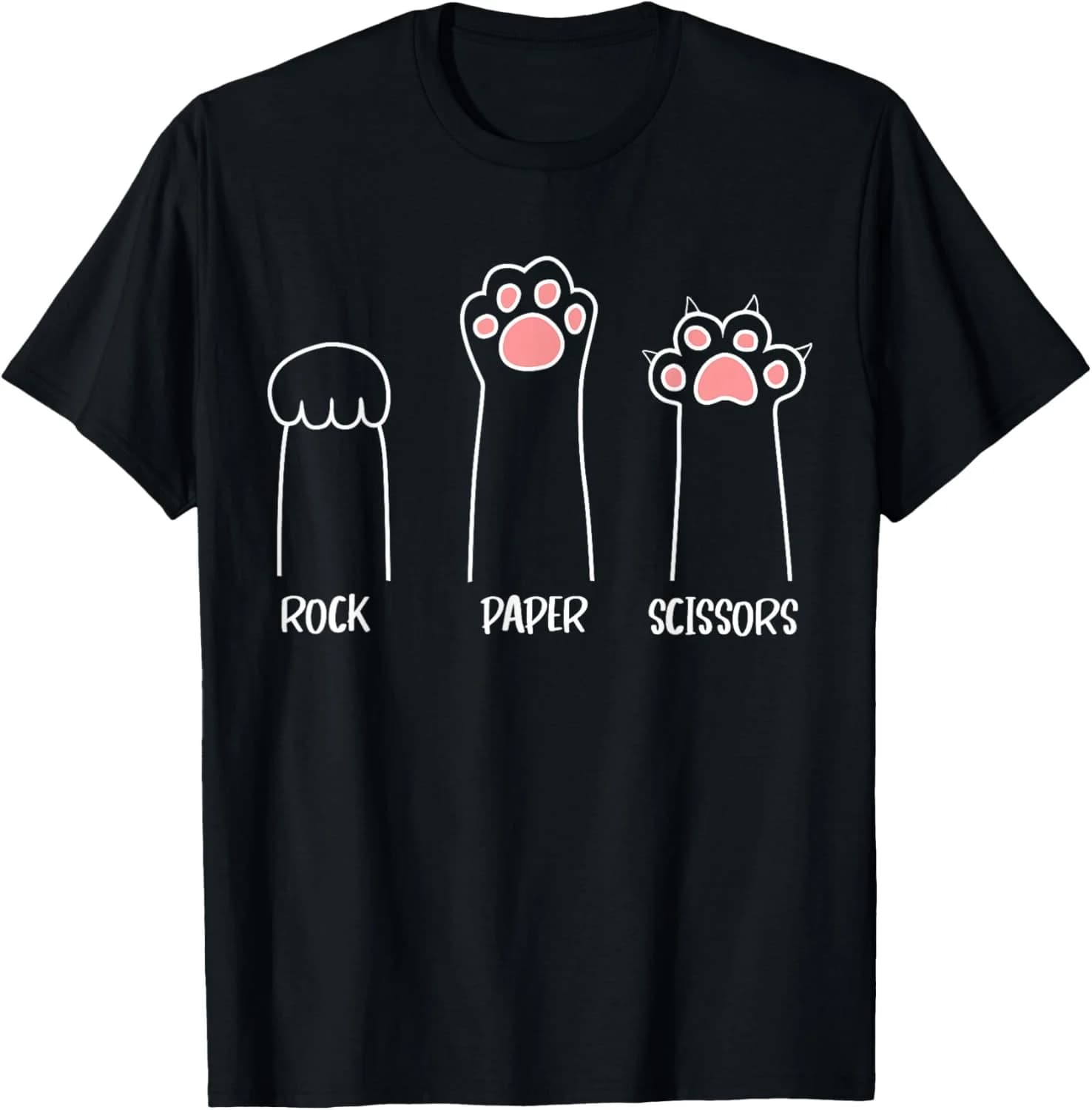 Introvert Cat Animal Rescue Pet Lover Abbigliamento Rock Paper Scissors Hand Game Cute Paw Funny Cat T-shirt