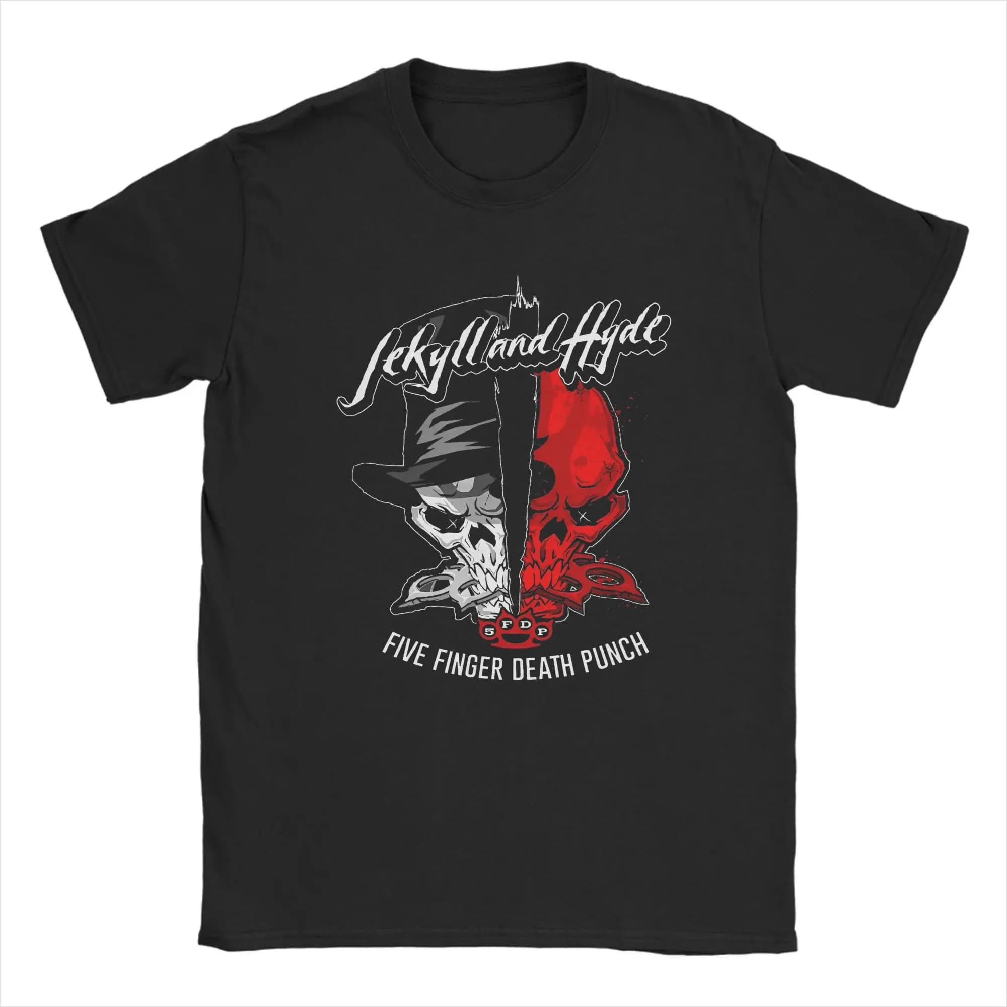 T-shirt da uomo 5FDP Five Finger Death Punch Jekyll e Hyde Incredibile maglietta in cotone T-shirt a maniche corte Girocollo Top Estate