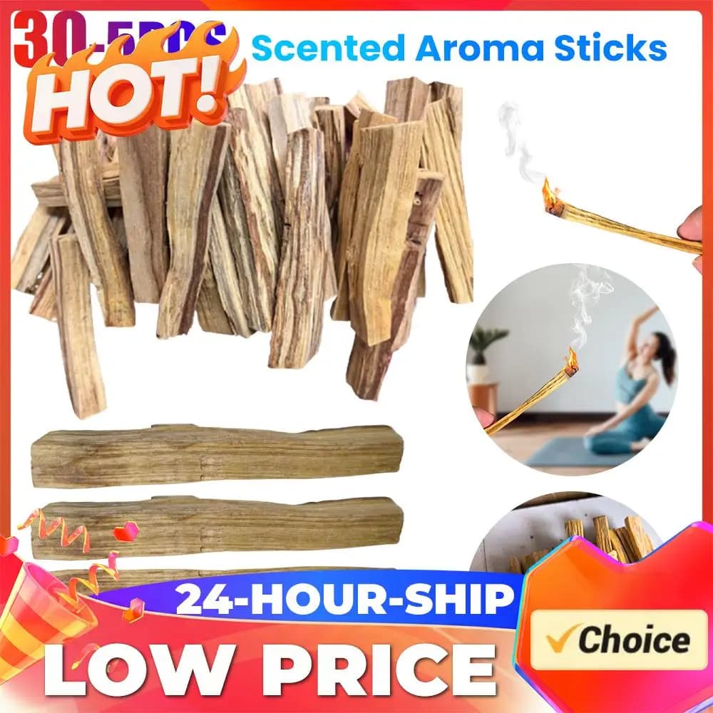 Palo Santo Wooden Aroma Diffuser Stick Purifying Healing Stress Relief Natural Crude Wood Strips for Home Living Room Office