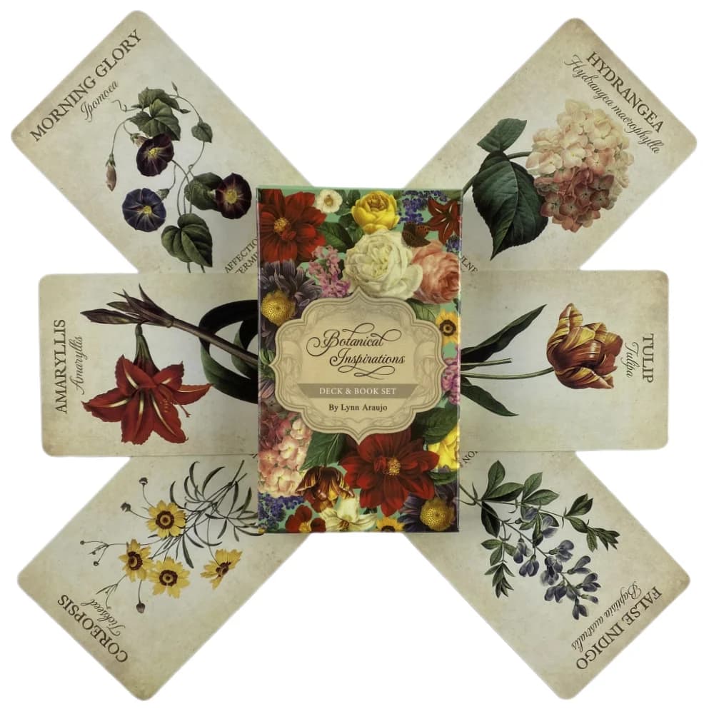 Carte Oracle Botanical Inspiration Oracle, un mazzo di 45 carte, versione inglese, gioco da tavolo, guida PDF per uso personale