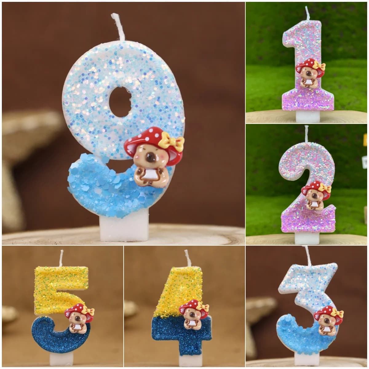Capybara Digit 0-9 Candle New Cute Capibara Birthday Cake Topper Decor Baby Shower Gender Reveal Anniversary Party Supplies Gift